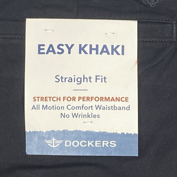 NEW Dockers Pants Mens 36x34 Easy Khaki Straight Fit Black Comfort Waistband - Picture 2 of 9